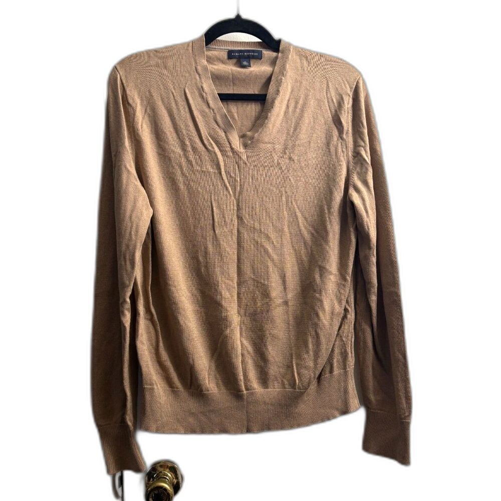 Women's Banana Republic Cashmere Silk Blend V Neck Long Sleeve Size M
